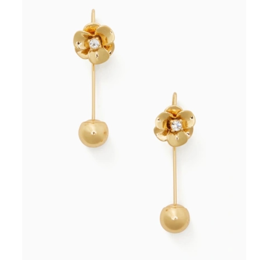 Kate Spade shine on flower hanger earrings gold